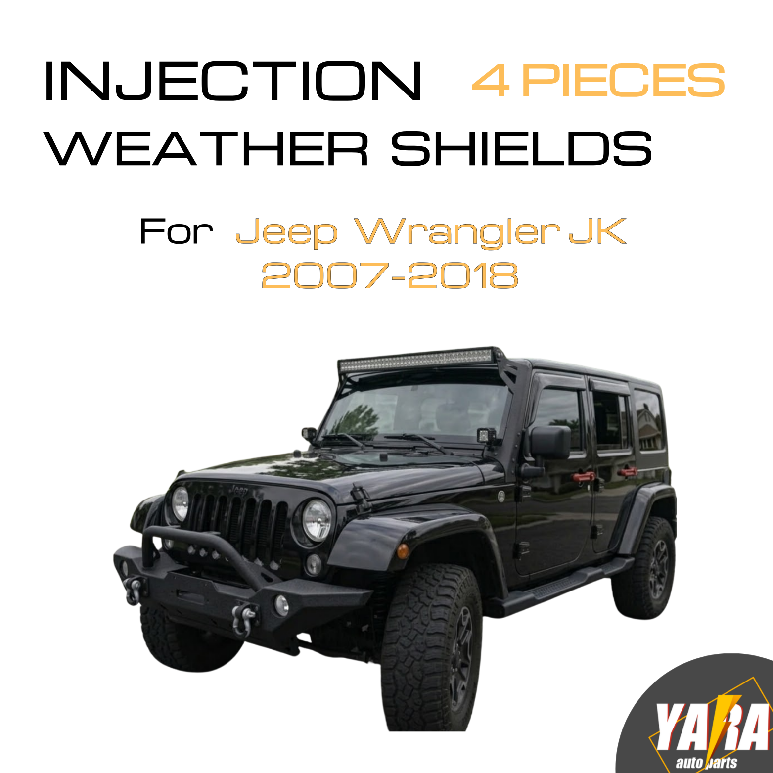 QUALITY Weather shields Weathershields Window Visors JEEP Wrangler JK 4DR 07-18