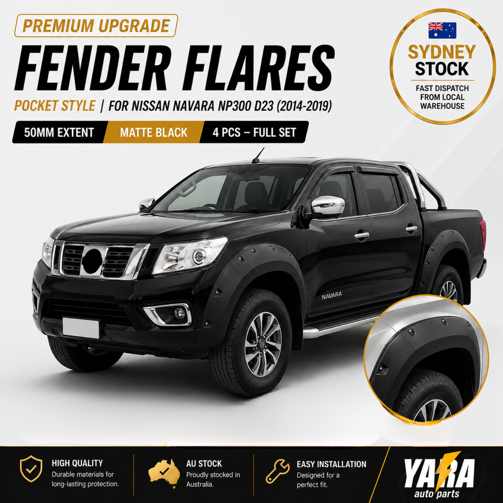 Pocket Style Fender Flares For NISSAN NAVARA NP300 D23 4WD 2014-2020 Matt black