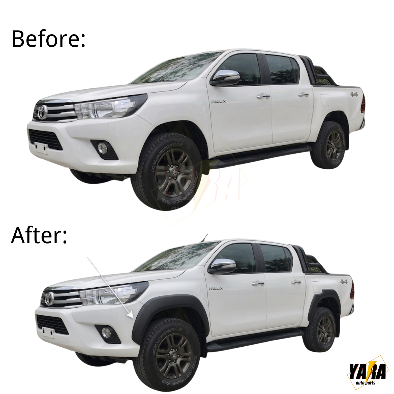 FENDER FLARES For Toyota Hilux 2015-2025 SR SR5 Rugged X WHEEL ARCH Guard 6PCS