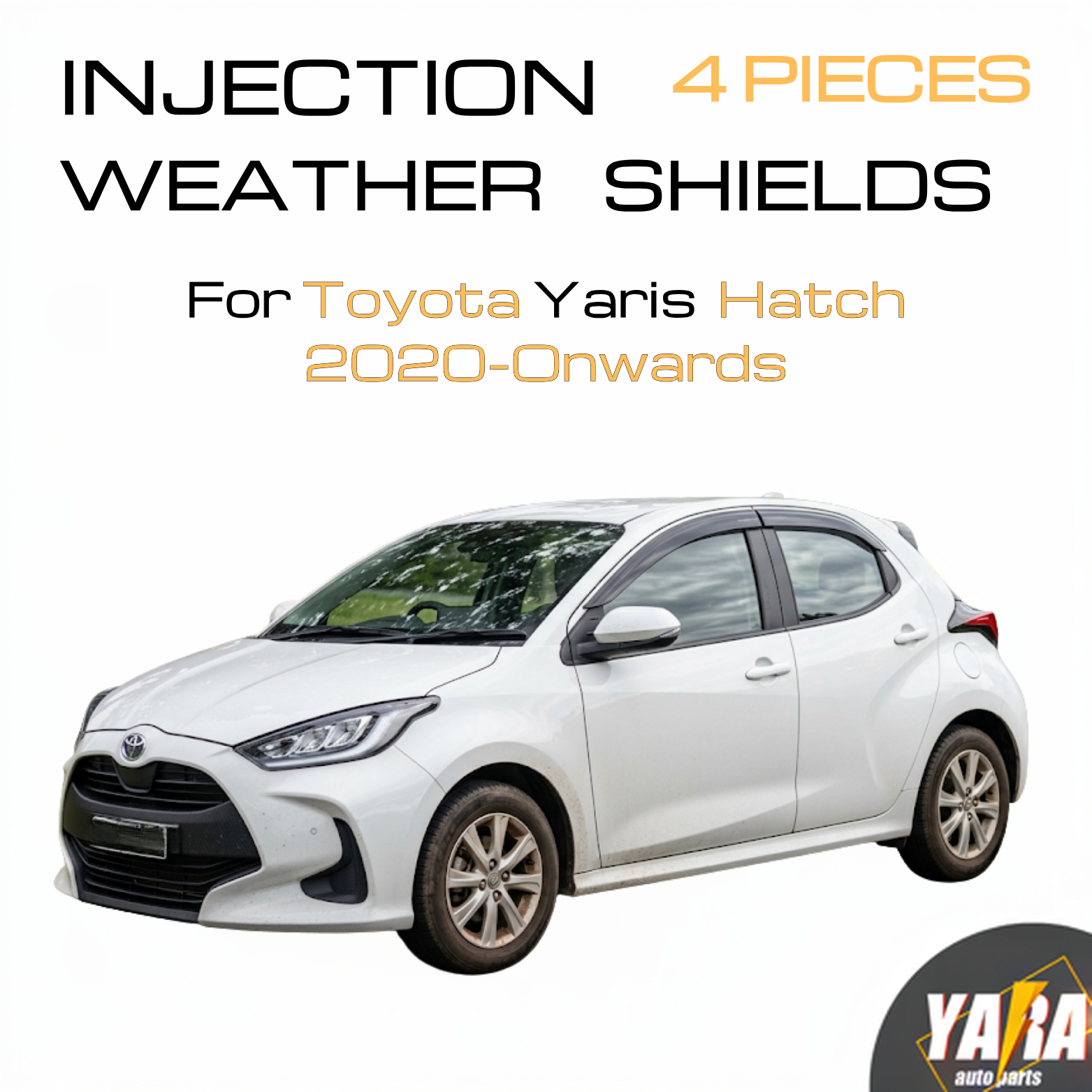 Luxury Weather shields weathershields for Yaris Hatchback 2020+  4pcs