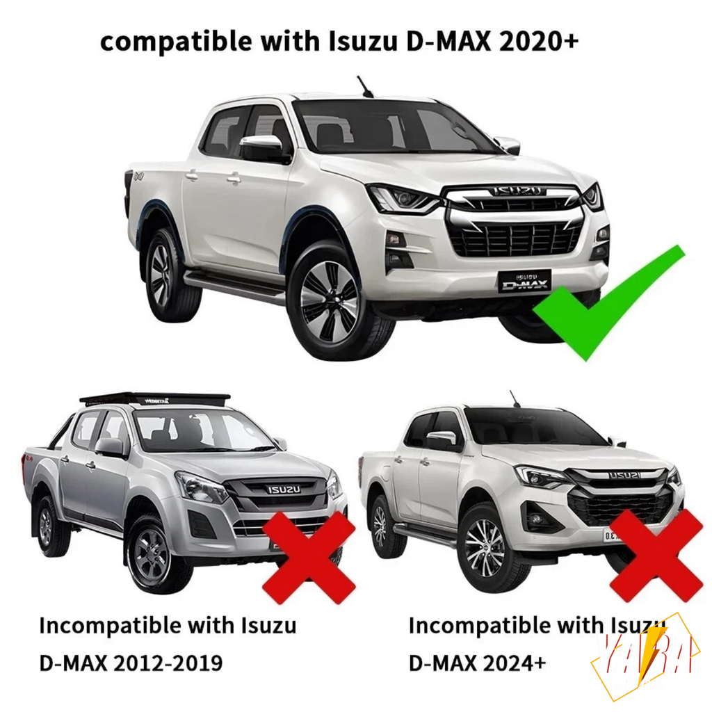 Gloss Grey Fender Flares Wheel Arch (6PCS) Suits for Isuzu D-Max Dual Cab 2020+ MY21-Onwards