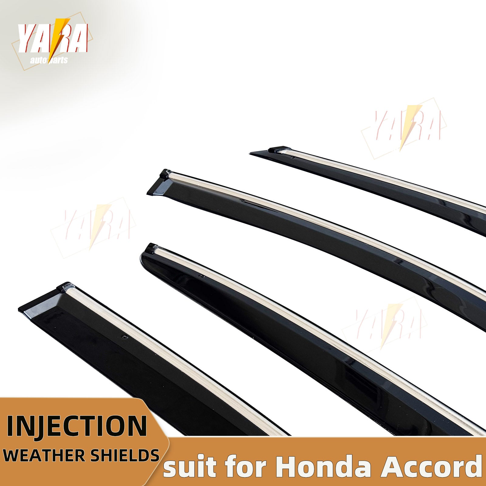 Injection Weather Shields Chrome Trim for Honda Accord 8th Gen 2008–2013(CP Sedan) Window Visors 4PCS