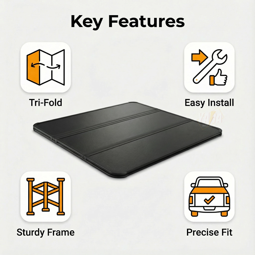 BYD Shark 6 Aluminium Tri-Fold Hard Cover | Low Profile 3-Fold Lid (2024+)