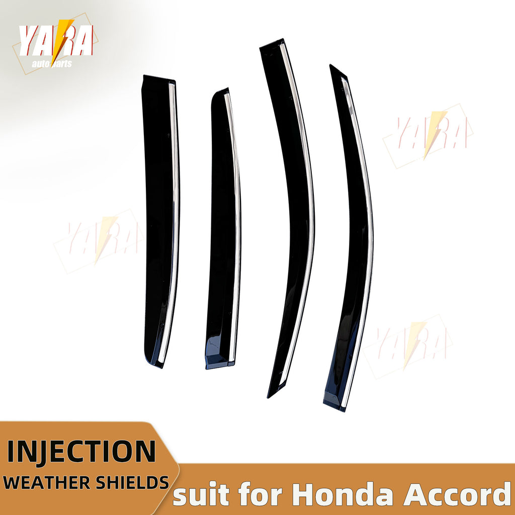 Injection Weather Shields Chrome Trim for Honda Accord 8th Gen 2008–2013(CP Sedan) Window Visors 4PCS