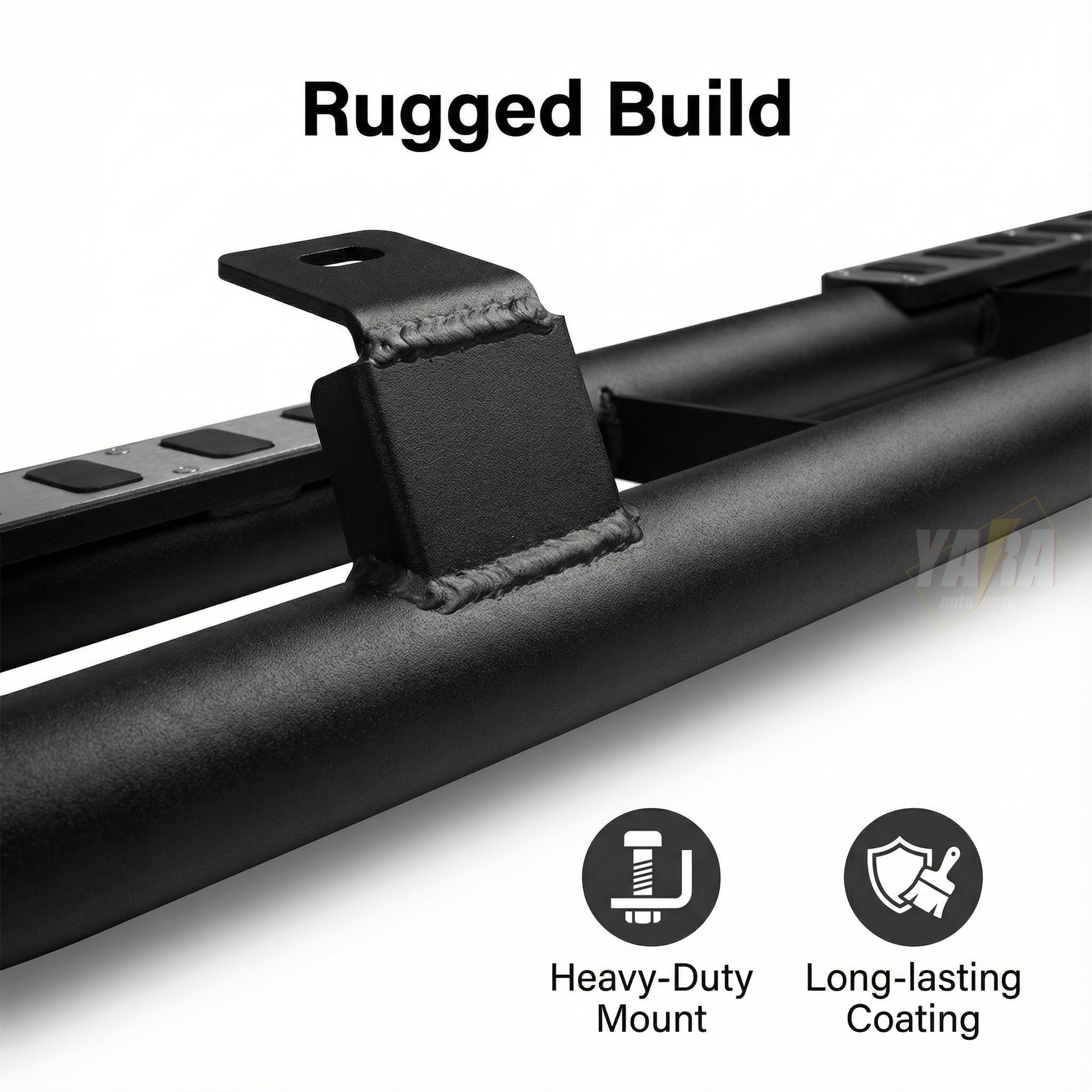 Heavy Duty Tubular Steel Side Steps for Kia Tasman (2025+) - Matte Black