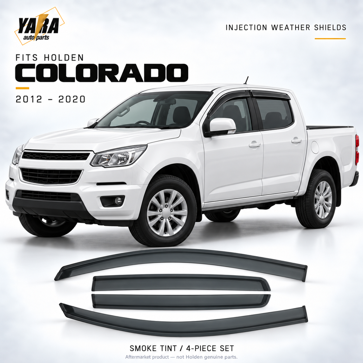 Injection Weathershields Window visors for Holden COLORADO 2012-2019 Tinte