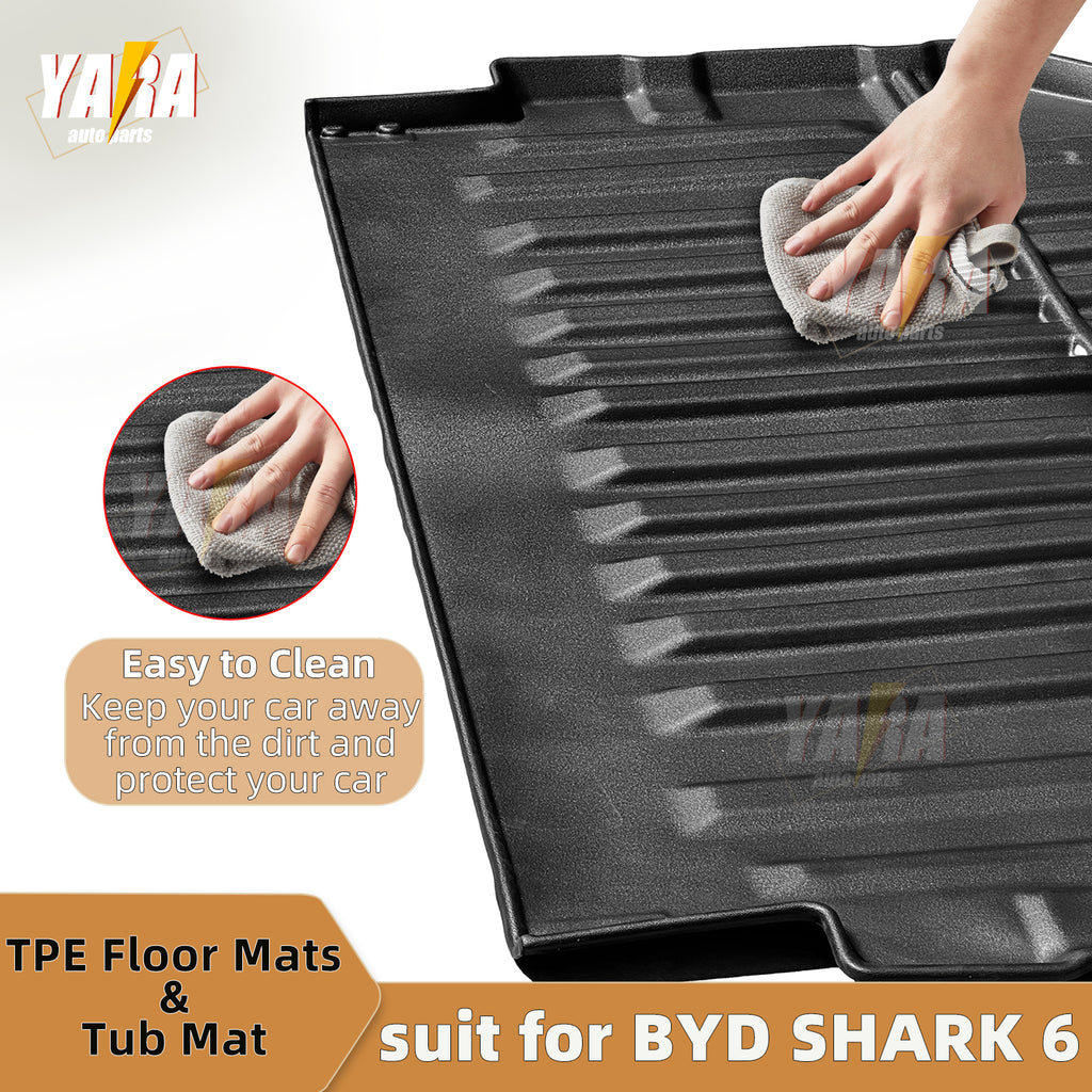 For BYD Shark 6 Ute Truck Pickup Rear Trunk Bed Liner Cargo Mat TPE Protection