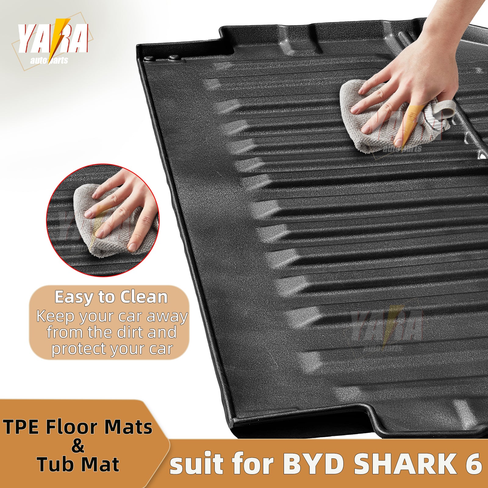 For BYD Shark 6 Ute Truck Pickup Rear Trunk Bed Liner Cargo Mat TPE Protection