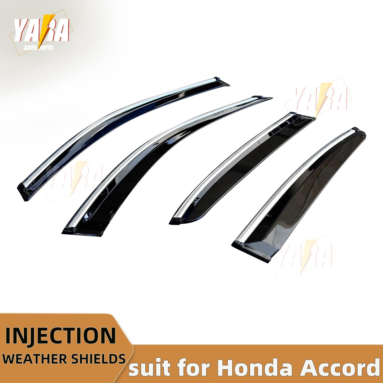 Injection Weather Shields Chrome Trim for Honda Accord 8th Gen 2008–2013(CP Sedan) Window Visors 4PCS