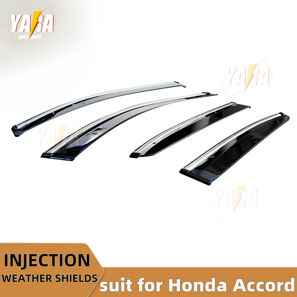 Injection Weather Shields Chrome Trim for Honda Accord 8th Gen 2008–2013(CP Sedan) Window Visors 4PCS