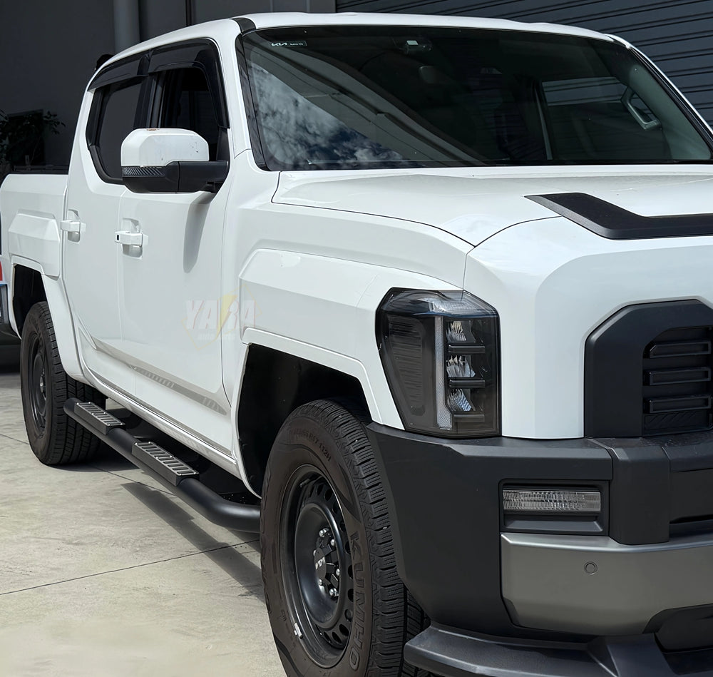 Heavy Duty Tubular Steel Side Steps for Kia Tasman (2025+) - Matte Black