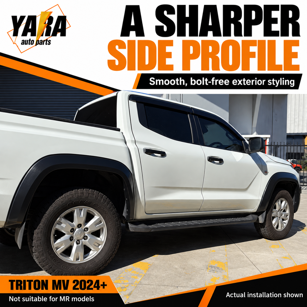 40mm Matte Black Fender Flares For Mitsubishi Triton MV 2024+ 6PCS
