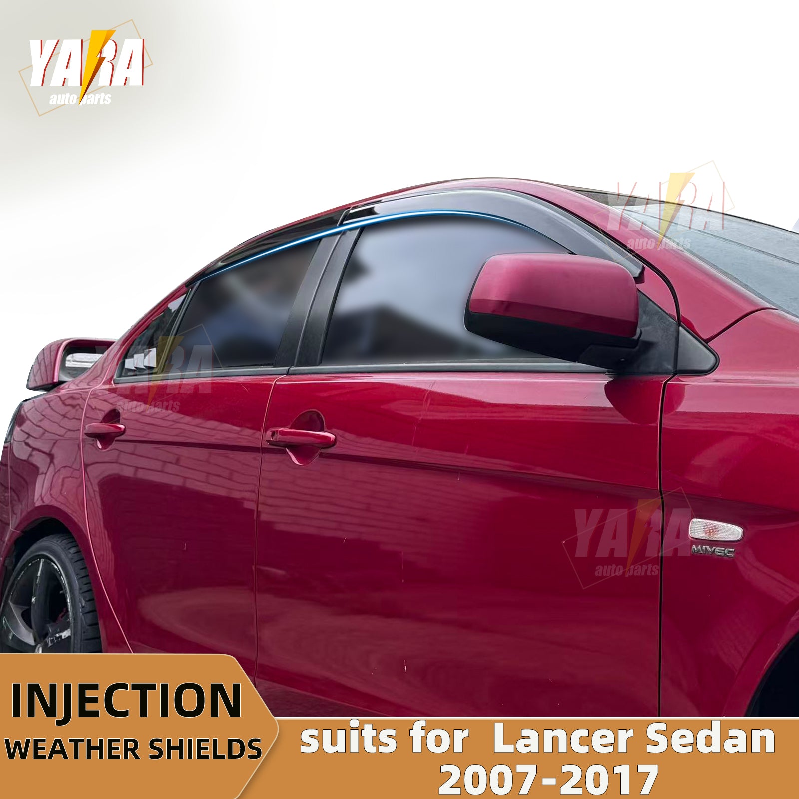 Injection Weather Shields Weathershields Suitable for Mitsubishi Lancer CJ 2007+