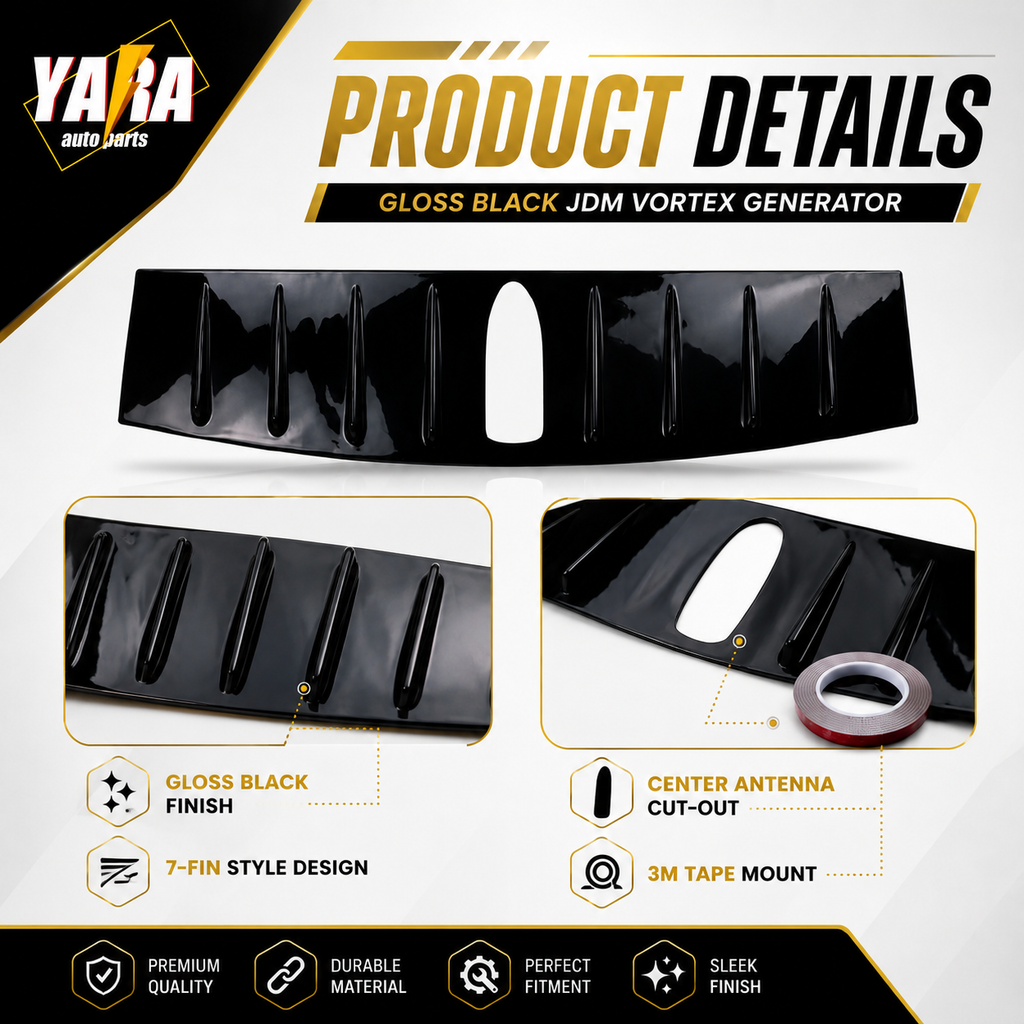 Gloss Black Vortex Generator Roof Spoiler For Subaru WRX STI VA 2015–2021