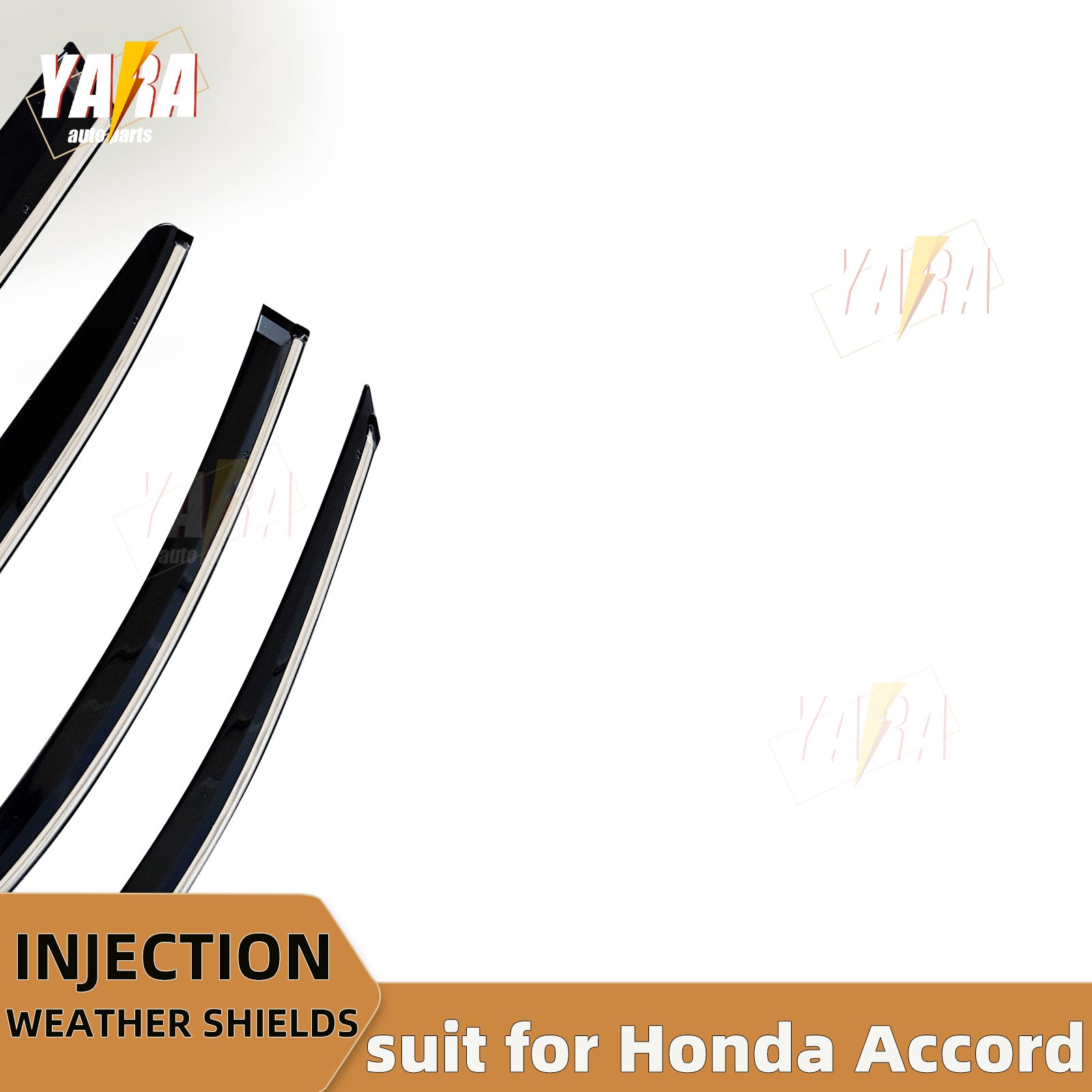 Injection Weather Shields Chrome Trim for Honda Accord 8th Gen 2008–2013(CP Sedan) Window Visors 4PCS