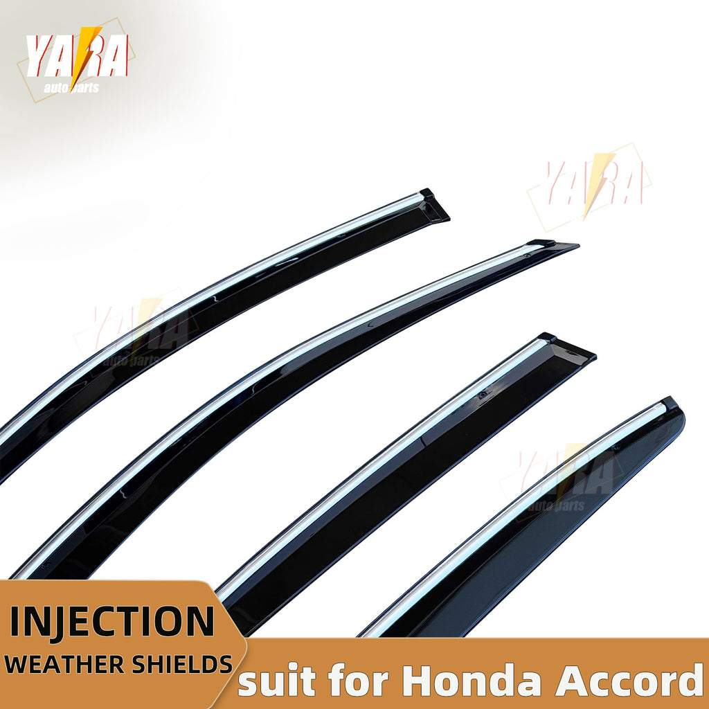 Injection Weather Shields Chrome Trim for Honda Accord 8th Gen 2008–2013(CP Sedan) Window Visors 4PCS