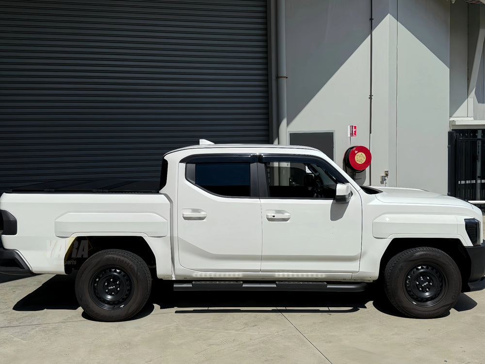 Heavy Duty Tubular Steel Side Steps for Kia Tasman (2025+) - Matte Black