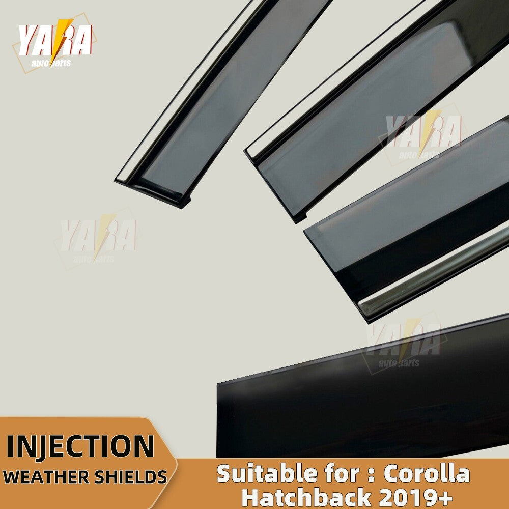 Injection Weather shields for Toyota Corolla Hatchback 2019+ 3D Stainless trims