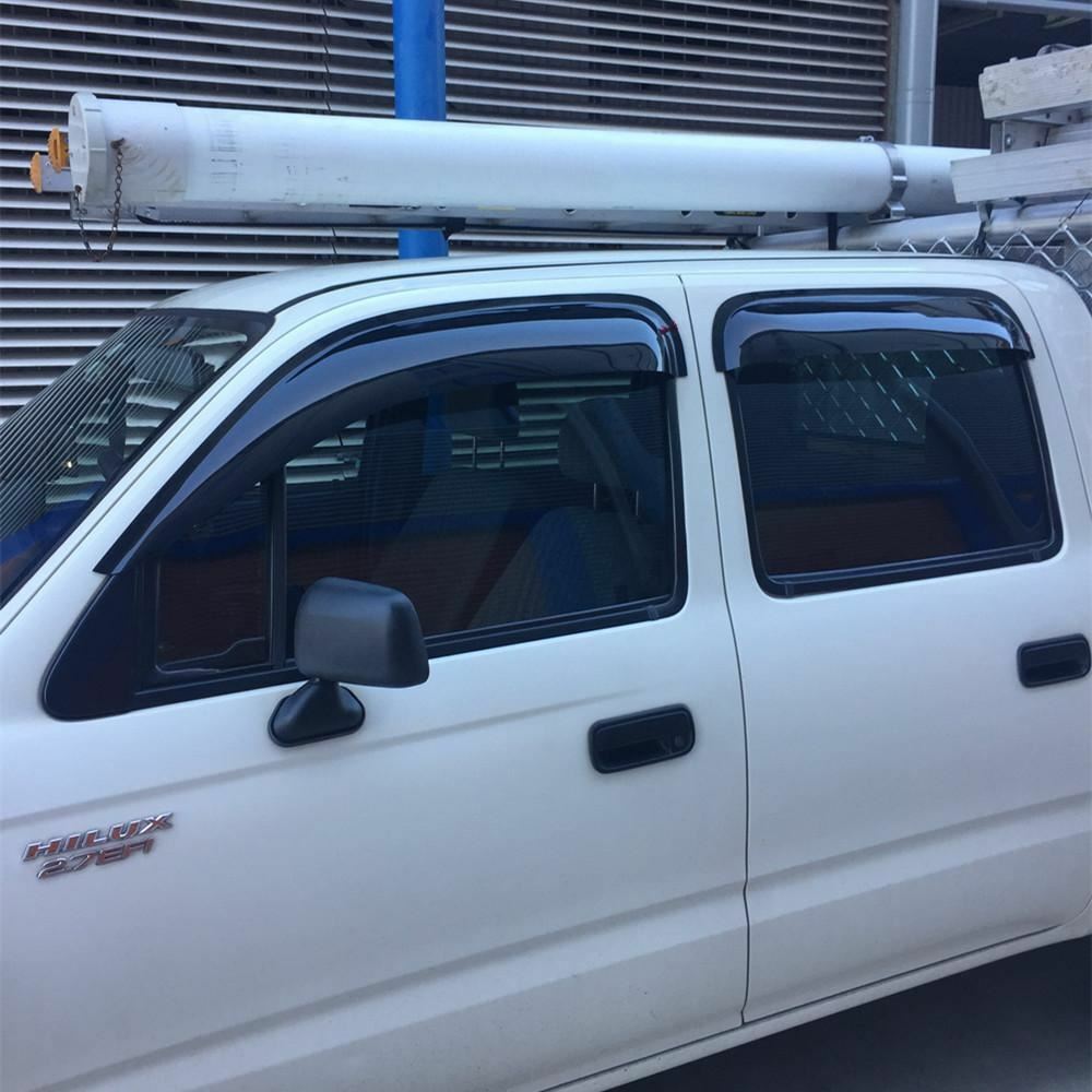 Premium Weather Shields Window Visors Suits for Hilux Dual Cab UTE 97-05 4pcs