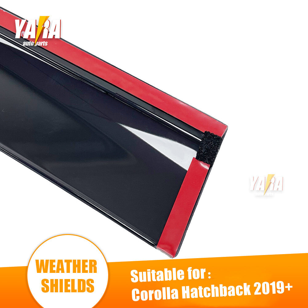 Injection Weather shields for Toyota Corolla Hatchback 2019+ 3D Stainless trims