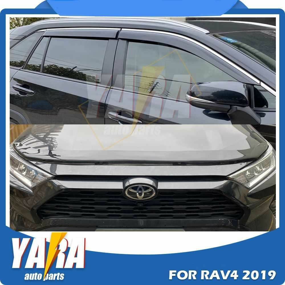 Bonnet Protector + Weathershields suits for RAV4 2019-2022 Tinted
