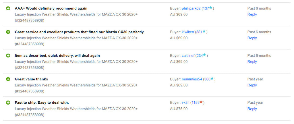 Luxury Injection Weather Shields Weathershields for MAZDA CX-30 2020+