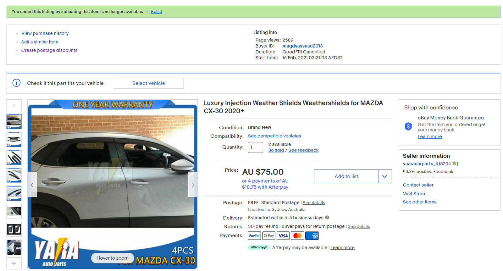 Luxury Injection Weather Shields Weathershields for MAZDA CX-30 2020+