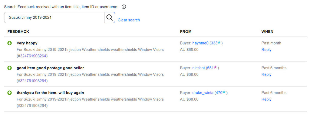 Weather shields weathershields Window Visor Suitable For Suzuki Jimny 2019-2024