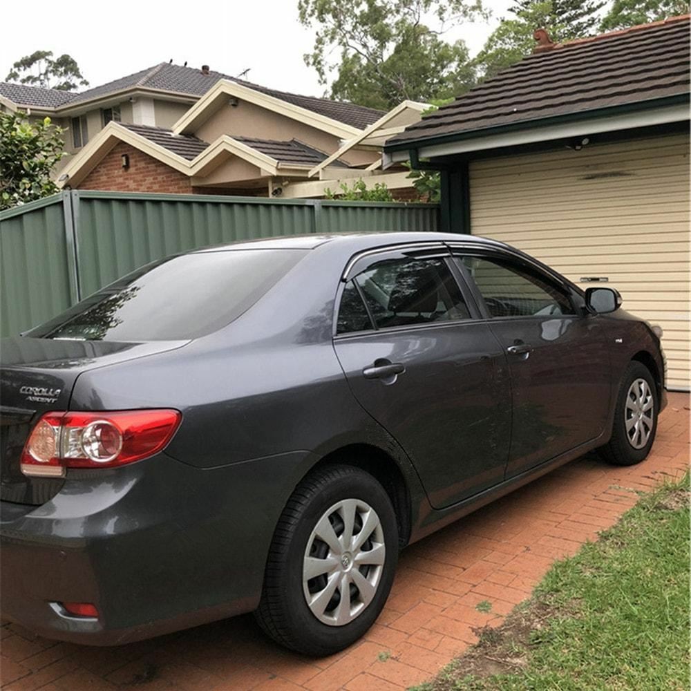 Mugen Style Weather Shields with Chrome Trim for Toyota Corolla Sedan 2007–2013