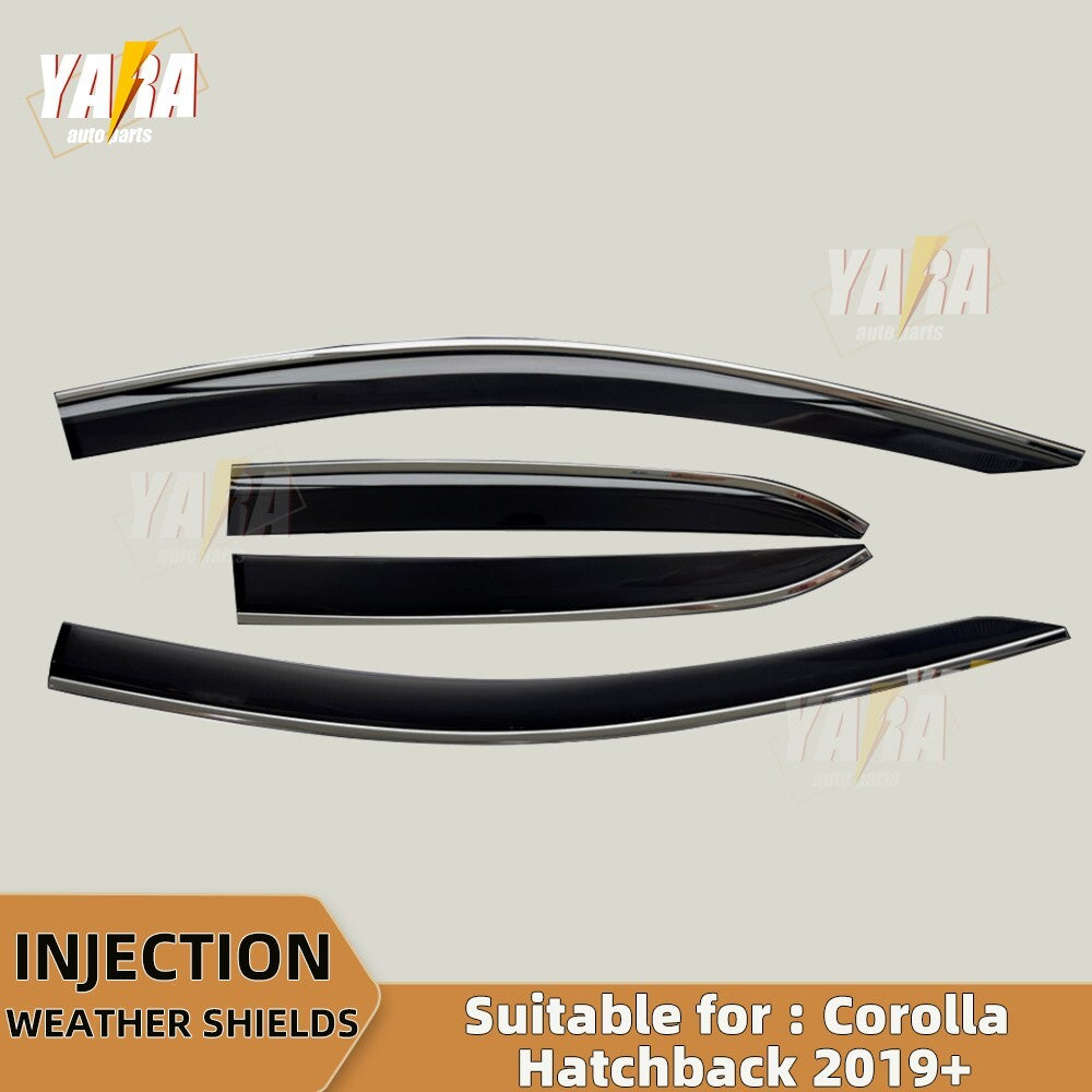 Injection Weather shields for Toyota Corolla Hatchback 2019+ 3D Stainless trims