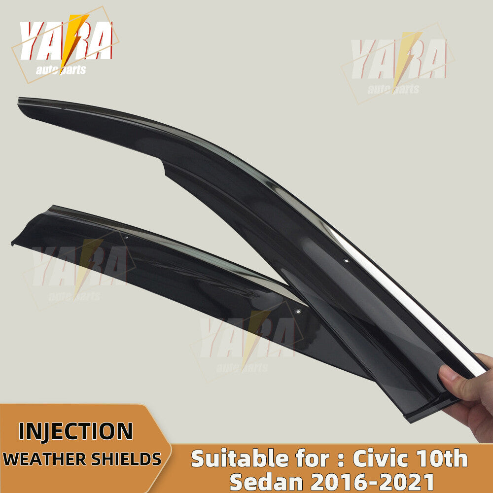 Injection Stainless Weather Shields Weathershields for Civic 10th Sedan 2016-21