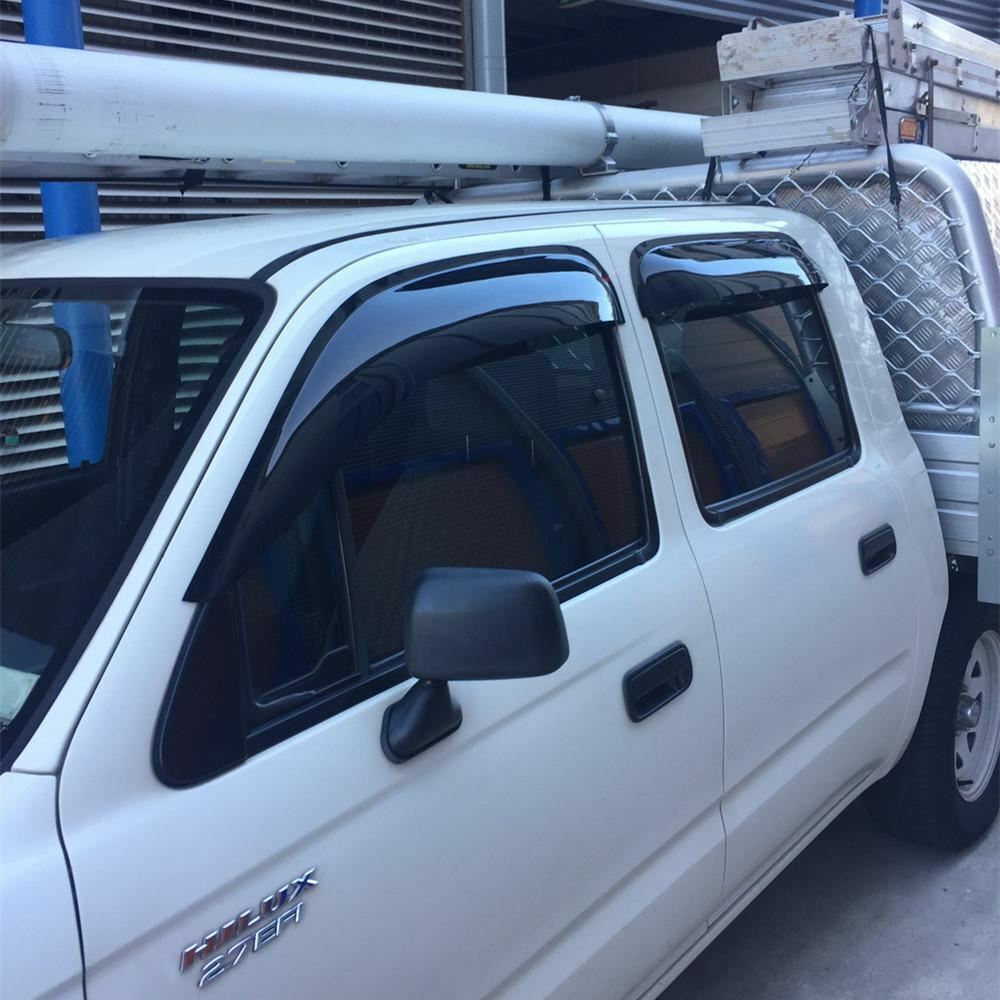 Premium Weather Shields Window Visors Suits for Hilux Dual Cab UTE 97-05 4pcs