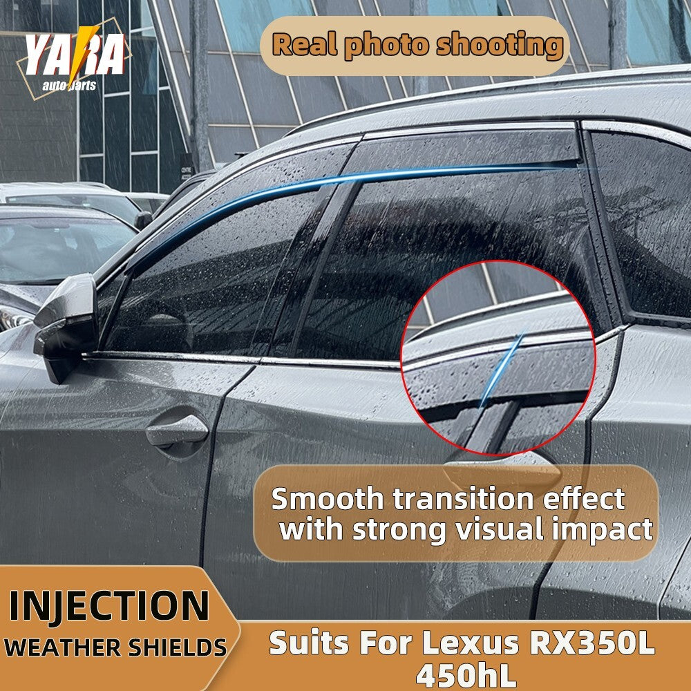 Weathershields with Stainless steel trims For Lexus RX350L 450hL 2018-2024 Long Wheelbase 7-Seater