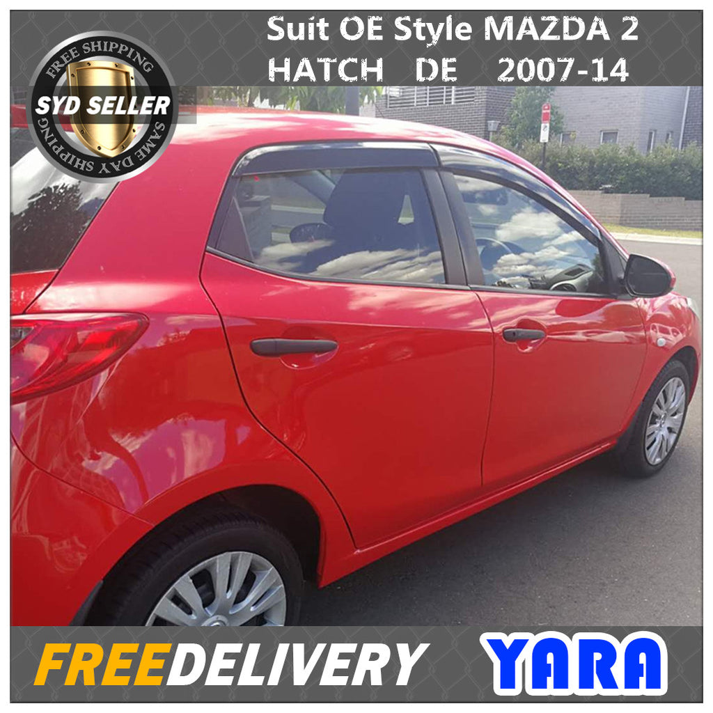 QUALITY INJECTION WEATHER SHIELDS WINDOW VISORS MAZDA 2 Hatch DE 07-14