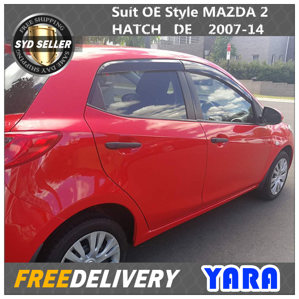 QUALITY INJECTION WEATHER SHIELDS WINDOW VISORS MAZDA 2 Hatch DE 07-14