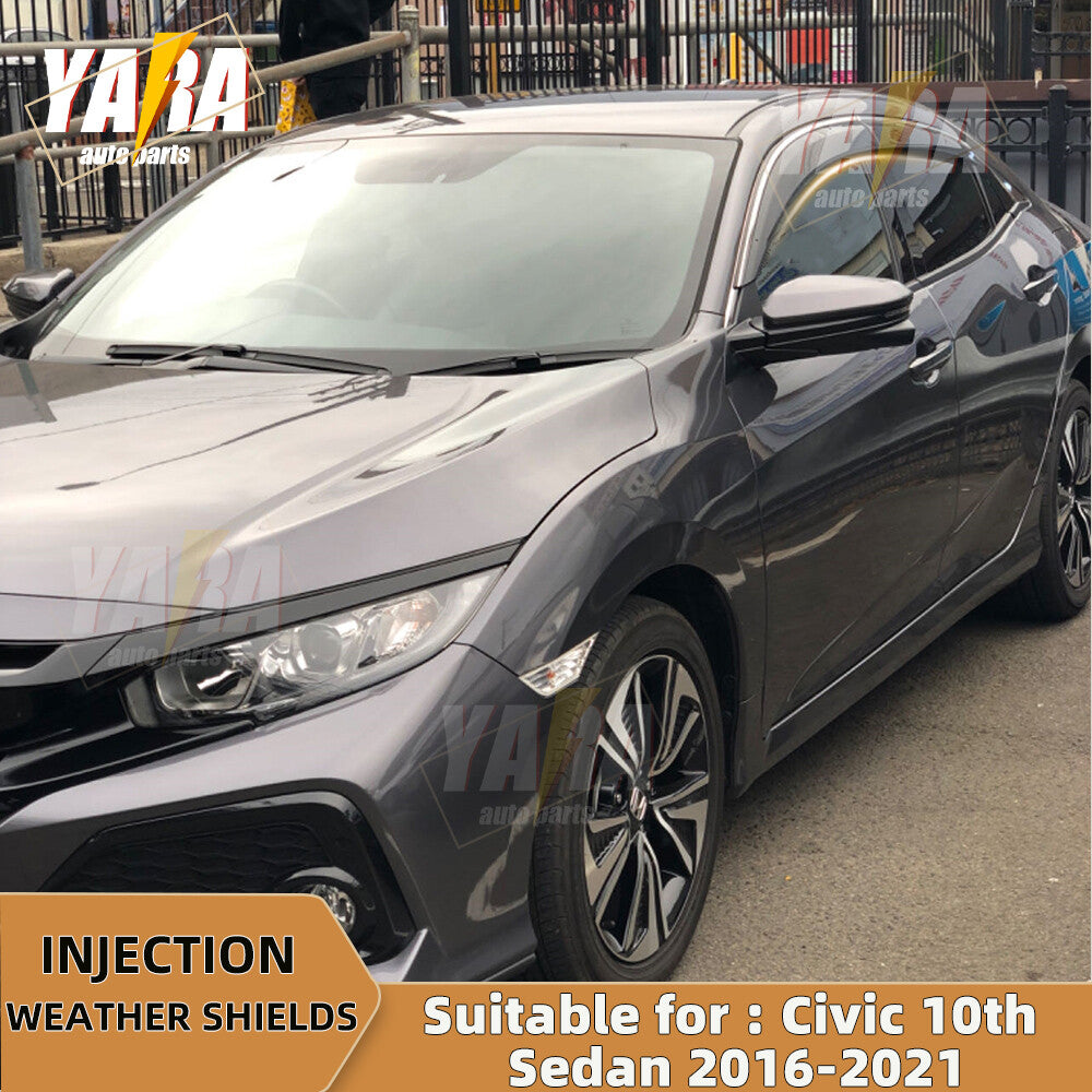 Injection Stainless Weather Shields Weathershields for Civic 10th Sedan 2016-21