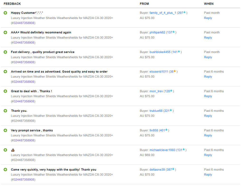 Luxury Injection Weather Shields Weathershields for MAZDA CX-30 2020+