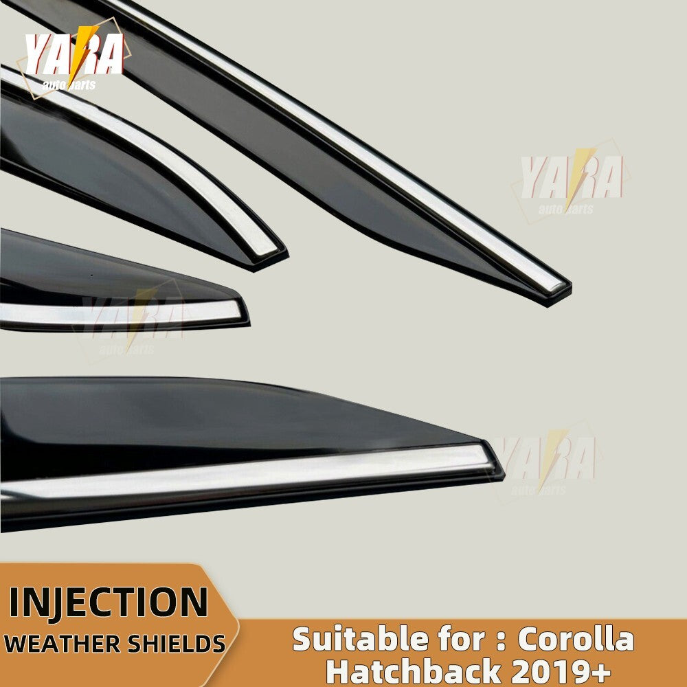 Injection Weather shields for Toyota Corolla Hatchback 2019+ 3D Stainless trims