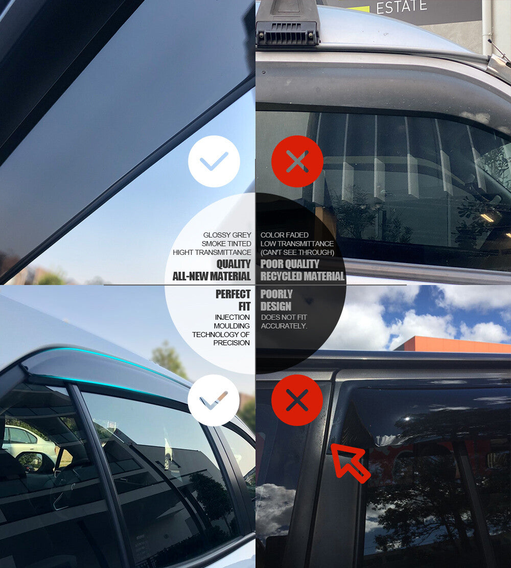 Weather Shields Weathershields Suitable for Hilux SR5 2015-2024 Daul Cab M70 M80