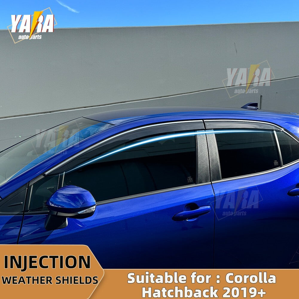 Injection Weather shields for Toyota Corolla Hatchback 2019+ 3D Stainless trims