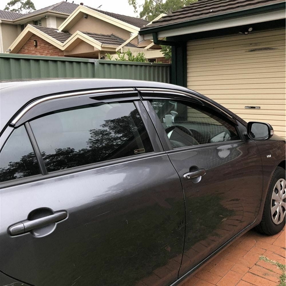 Mugen Style Weather Shields with Chrome Trim for Toyota Corolla Sedan 2007–2013