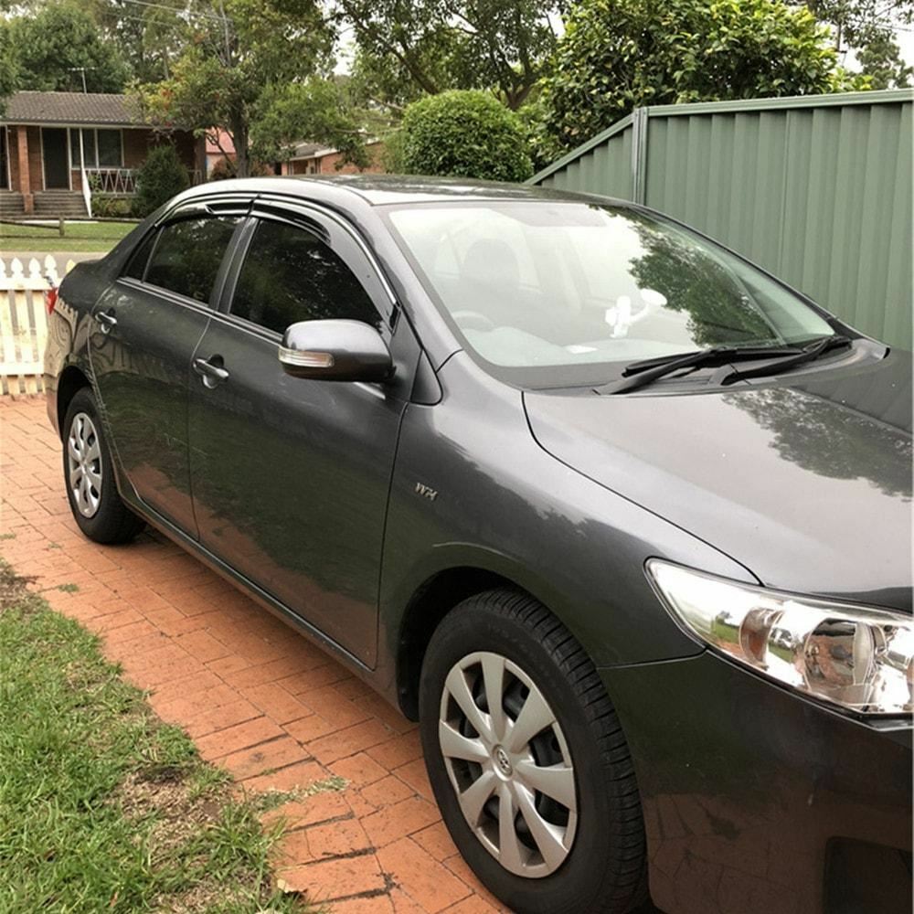 Mugen Style Weather Shields with Chrome Trim for Toyota Corolla Sedan 2007–2013