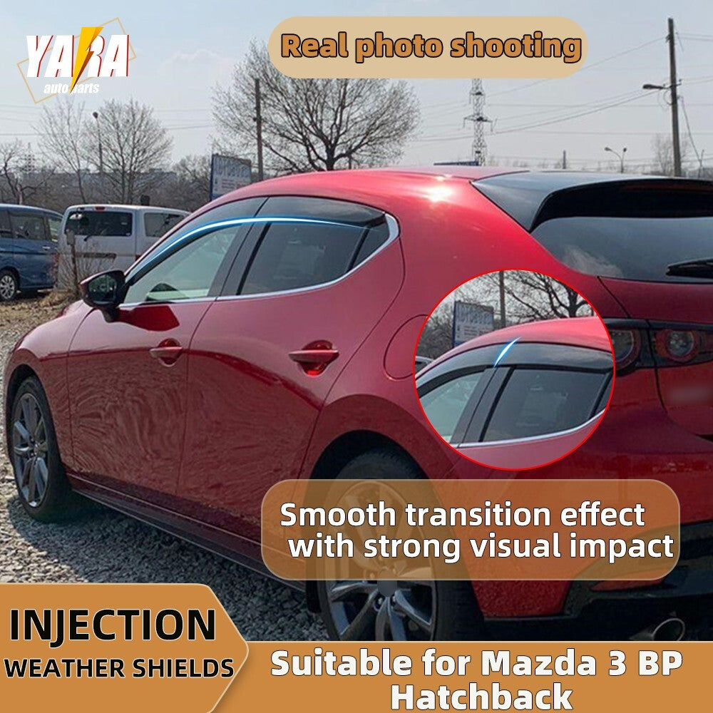 Luxury WeatherShields 4pcs  weather shields for Mazda 3 BP Hatch 2019-Onwards