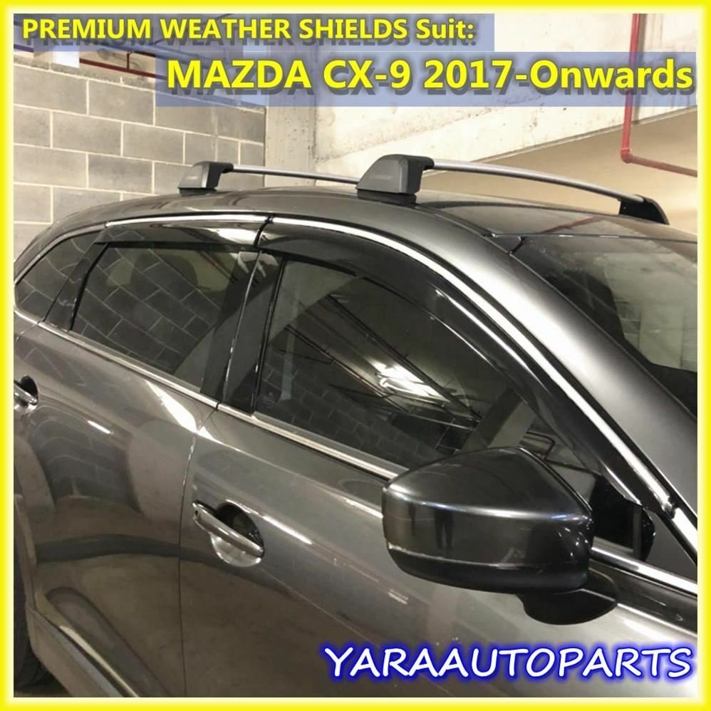 Weathershields  Window visors with chrome moulding suit for Mazda CX-9 2017-2022