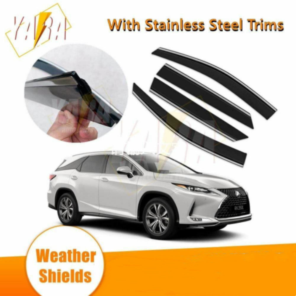 Weathershields with Stainless steel trims For Lexus RX350L 450hL 2018-2024 Long Wheelbase 7-Seater