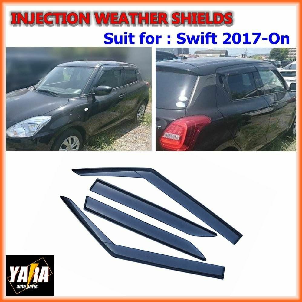 INJ Weather shields Weathershields suitable for Suzuki Swift 2017-2024 Tinted 4pcs