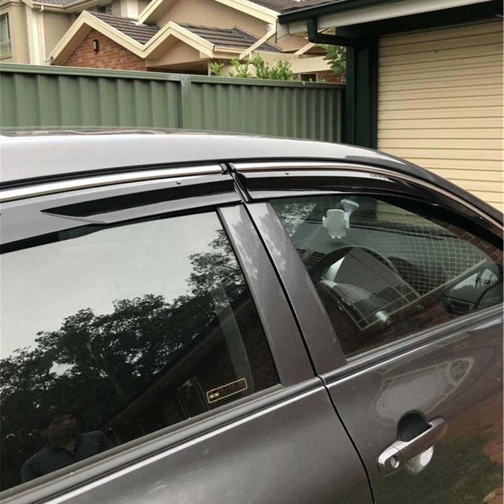 Mugen Style Weather Shields with Chrome Trim for Toyota Corolla Sedan 2007–2013