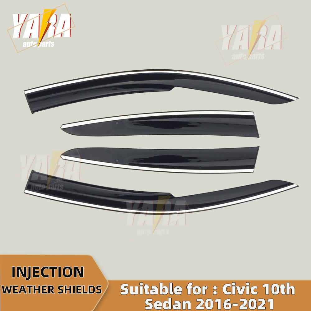 Injection Stainless Weather Shields Weathershields for Civic 10th Sedan 2016-21