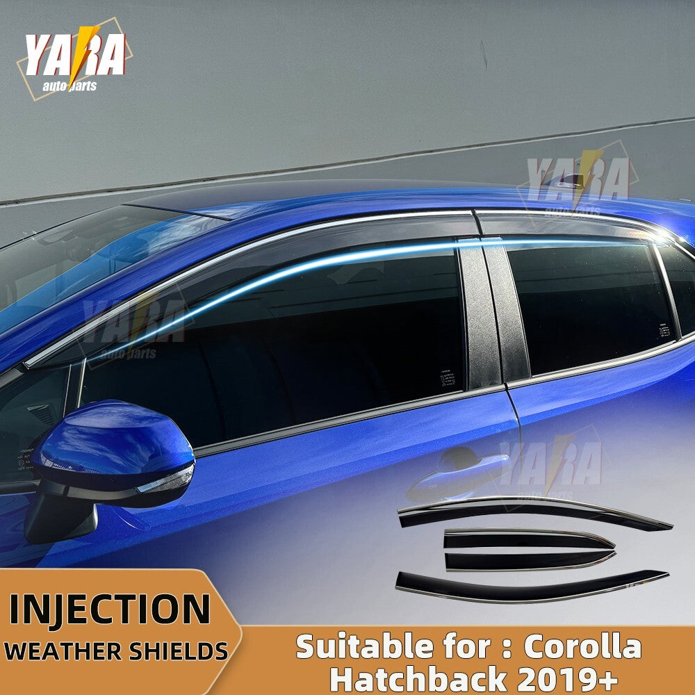 Injection Weather shields for Toyota Corolla Hatchback 2019+ 3D Stainless trims