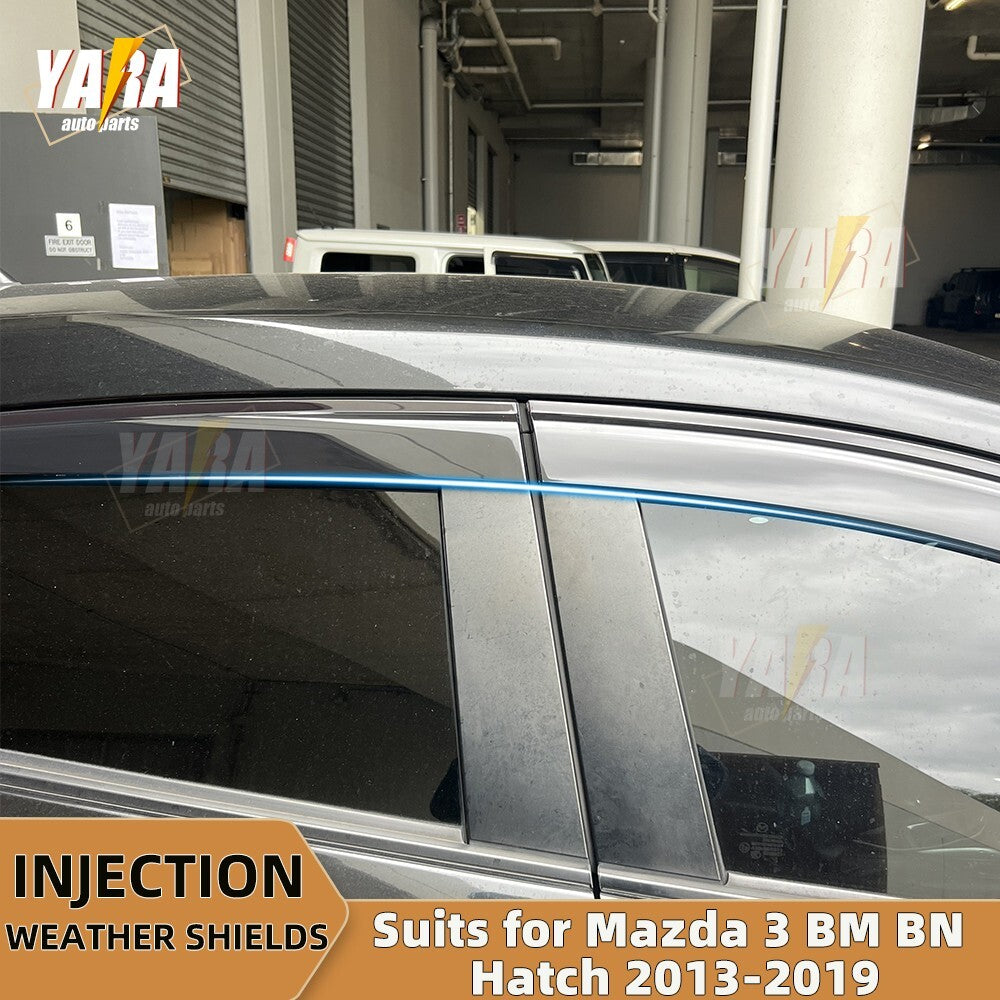 Premium Weather Shields Window Visors for Mazda 3 hatch June 2013-2018